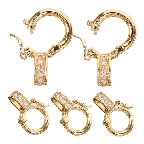 GRADENEVE 5 Stück Teiliges Schmuckverschlüsse aus Dekorative DIY Armband Halskettenverbinder Kleine Runde Verbindungsclips für Sichere Stilvolle Schmuckherstellung Goldfarben GRADENEVE 5 Stück Teiliges Schmuckverschlüsse aus Dekorative DIY Armband Halskettenverbinder Kleine Runde Verbindungsclips für Sichere Stilvolle Schmuckherstellung Goldfarben von GRADENEVE