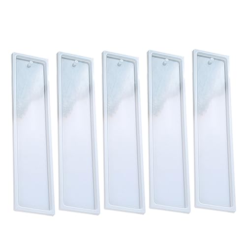 GRADENEVE 5 Stück Teiliges Silikon Bookmark Gießform Flexible Langlebige DIY Lesezeichenform mit Anhängerloch Transparent für Epoxidharz Schmuck Schlüsselanhänger und Handwerksprojekte von GRADENEVE