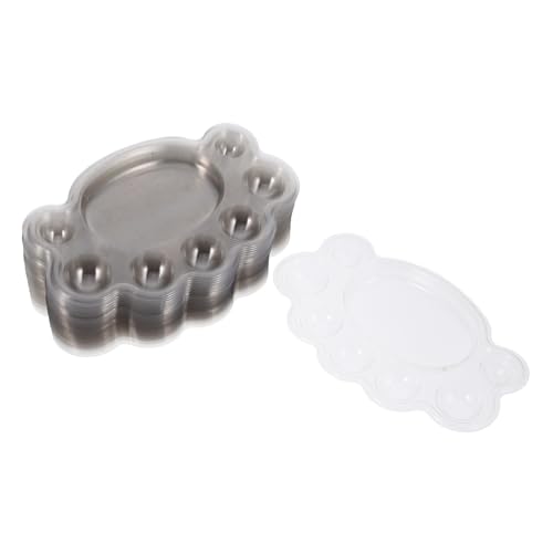 GRADENEVE 50 Stück Einweg Fußform Klar PVC Malpalette für Lebendige Farbmischpalette Acryl Wasserfarbe Öl DIY Malen Kunsthandwerk von GRADENEVE