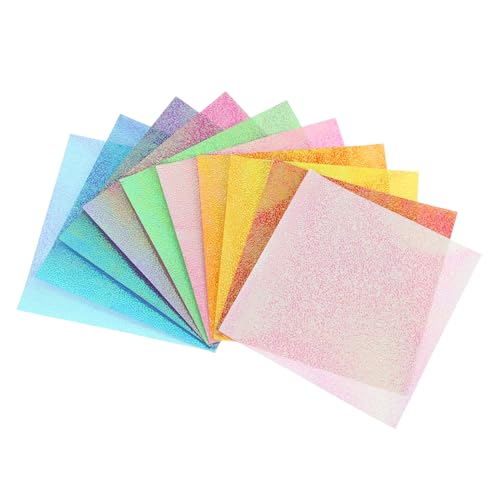 GRADENEVE 50 Stück Teiliges Origami Papier Schimmerndes Bastelpapier in Farben Feines Faltpapier für DIY Dekorationen Handliche Sichere Bastelblätter für Kreative Kunst und Ornamente von GRADENEVE