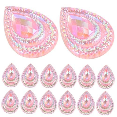 GRADENEVE 50 Stück Wassertropfen Strasssteine ​​Mit Flacher Unterseite, Diamant Strasssteine ​​Mit Flacher Rückseite, Zum Basteln, Strasssteine ​​Zur Dekoration, Strasssteine ​​Für Schuhe, von GRADENEVE