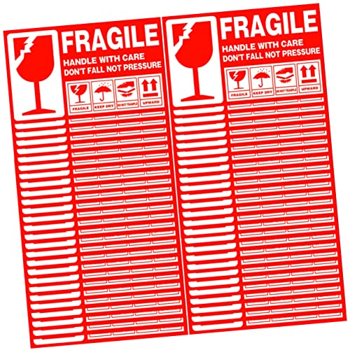 GRADENEVE 500 Stück Etiketten Für Zerbrechliche Verpackungen, Versand Und Handhabungsetiketten, Selbstklebende Versandaufkleber, Etiketten, Selbstklebende Verpackungsaufkleber, von GRADENEVE