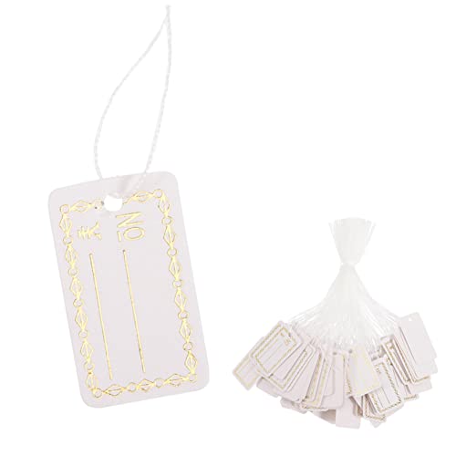 GRADENEVE 500 Stück Schmuckanhänger Aus Schnurpapier, Anhänger Für Einkaufszentren, Etiketten, Zum Aufhängen, Für Schmuck, Geschenkanhänger, Beschreibbare Etiketten, Markierungsanhänger, von GRADENEVE