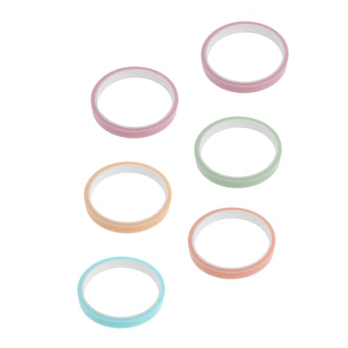 GRADENEVE 6 Rollen Klebrige Bälle Für Schüler, Transparentes Farbband, Bastelbedarf Für Die Schule, 6Er Paket (6 Farben Gemischt), Klebrige Bälle, Klebeband, DIY Klebeband, Stress von GRADENEVE