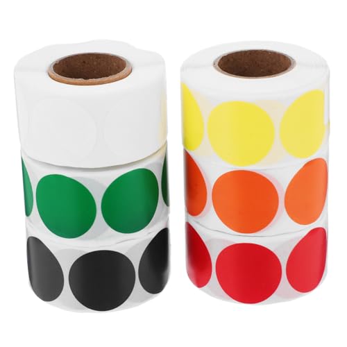 GRADENEVE 6 Rollen Selbstklebende Farbige Punkt Aufkleber Kleine Runde Markierungspunkte Blanko Etiketten Für Büro DIY Scrapbooking Kalender Farbcodierung Abziehbar von GRADENEVE