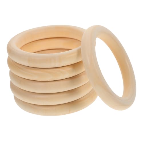 GRADENEVE 6 Stück Holzringe, Holzringe, Dekorative Runde Ringe, Holzkreisringe, Blankoringe, Holzrohlinge, Unvollendete Makrameeringe, DIY Holzringe, DIY Holzreifen, Ornamente GRADENEVE 6 Stück Holzringe, Holzringe, Dekorative Runde Ringe, Holzkreisringe, Blankoringe, Holzrohlinge, Unvollendete Makrameeringe, DIY Holzringe, DIY Holzreifen, Ornamente von GRADENEVE
