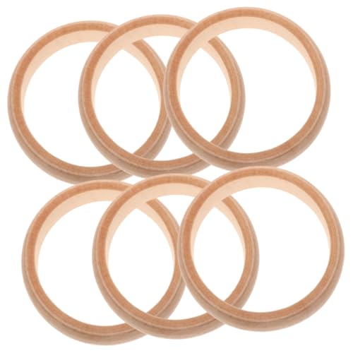 GRADENEVE 6 Stück Teiliges Unbehandelte Holzarmbänder aus Naturholz DIY Holzringe für Schmuckherstellung Langlebige Holzhandgelenkbänder zum Basteln und Bemalen für Kreative Bastelprojekte von GRADENEVE