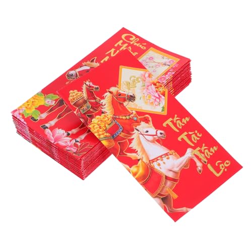 GRADENEVE 60 Stück Teiliges Vietnamesische Glücksumschläge Pferdejahr Rote Umschläge Lunar Year Papierumschläge für Frühlingsfest Geschenkverpackung Familienfest GRADENEVE 60 Stück Teiliges Vietnamesische Glücksumschläge Pferdejahr Rote Umschläge Lunar Year Papierumschläge für Frühlingsfest Geschenkverpackung Familienfest von GRADENEVE