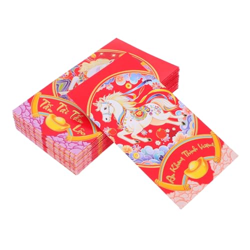 GRADENEVE 60 Stück Vietnamesische Rote Umschläge Pferde Zodiac Neujahr Hong Bao Briefumschläge für Chinesisches Frühlingsfest Langlebiges Papier Kulturell Integrierte Dekoration Vielseitig GRADENEVE 60 Stück Vietnamesische Rote Umschläge Pferde Zodiac Neujahr Hong Bao Briefumschläge für Chinesisches Frühlingsfest Langlebiges Papier Kulturell Integrierte Dekoration Vielseitig von GRADENEVE