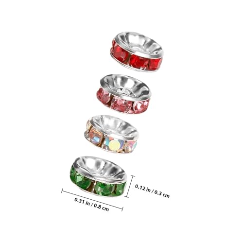 GRADENEVE 600 Stück Teiliges Rondelle Spacer Perlen mit Strasssteinen DIY Bastelperlen für Schmuckherstellung Armbänder Ohrringe Schmuckanhänger Vielseitig Einsetzbar von GRADENEVE