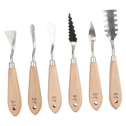 GRADENEVE 6stücke Professionelle Malmesser Aus Spachtel Für Ölfarbmischen Texturierungswerkzeuge Mit Ergonomischem Holzgriff Für Anfänger Und Künstler von GRADENEVE