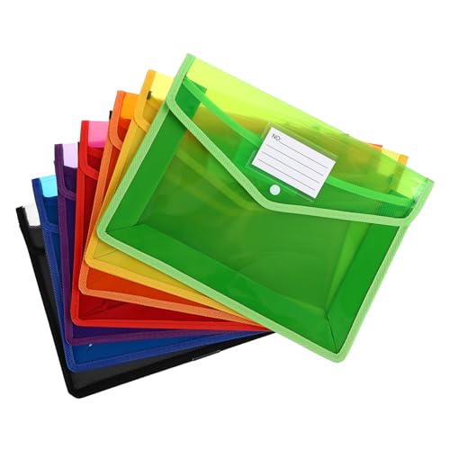 GRADENEVE 7 Stück Teiliges Transparente Dokumententaschen mit Druckknopf für Büro Schule und Organisation Ordner für Dokumente Langlebig und Praktisch von GRADENEVE