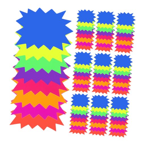 GRADENEVE 80 Stück Fluoreszierende Preisschilder für Verkaufsaktionen Kreative Form für Flohmärkte Fundraising und Einzelhandel Langlebig Einfach zu Verwenden Sicher und Zuverlässig von GRADENEVE
