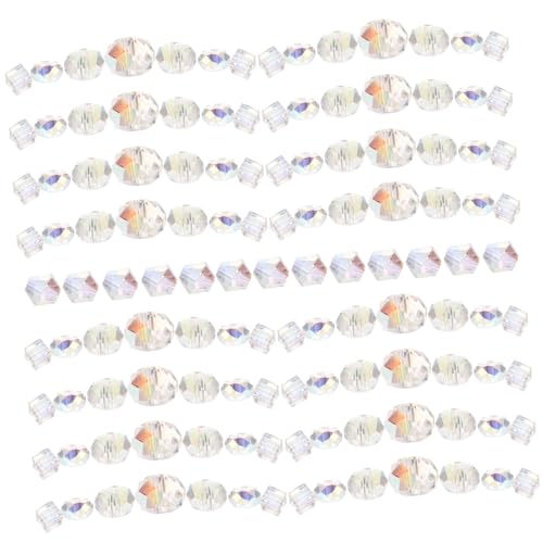 GRADENEVE 90 Stück Teiliges Ab Farbglas Perlen Facettierte Schmuckperlen für DIY Armbänder Anhänger Langlebige Glatte Glasperlen zum Basteln und Schmuckherstellung für Kreative von GRADENEVE