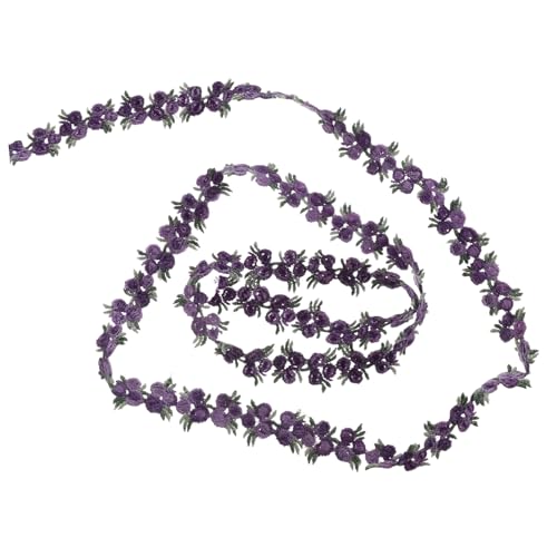 GRADENEVE Besticktes Spitzenband aus Polyester Farbige Blumen stickerei Vielseitiges Zierband für DIY partydekoration Bekleidungszubehör und Geschenkverpackung zum Nähen und Basteln von GRADENEVE