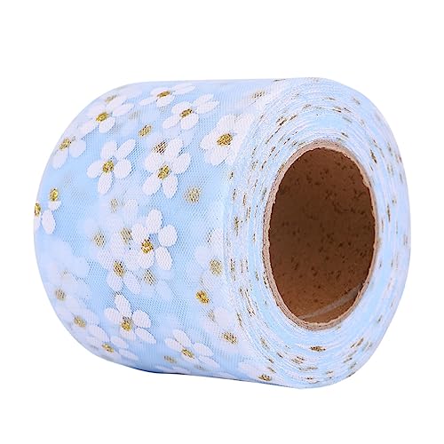 GRADENEVE DIY Netzband mit Kleinem Pflaumenblütenmuster Leichter Haltbarer Tüll Schleifenband für Kopfschmuck Kleidung und Geschenkdekoration Himmelblau GRADENEVE DIY Netzband mit Kleinem Pflaumenblütenmuster Leichter Haltbarer Tüll Schleifenband für Kopfschmuck Kleidung und Geschenkdekoration Himmelblau von GRADENEVE