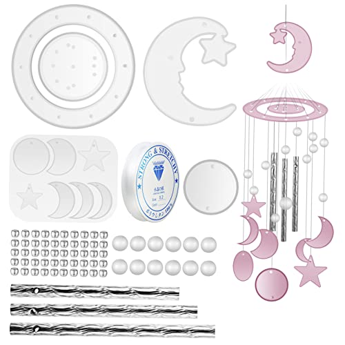 GRADENEVE DIY Wind Chime Silikonform Flexible Reißfeste Gießformen für Windspielherstellung Wiederverwendbares Bastelmaterial Komplettes Kit für Kleine Windspiele Einfache Handhabung und von GRADENEVE
