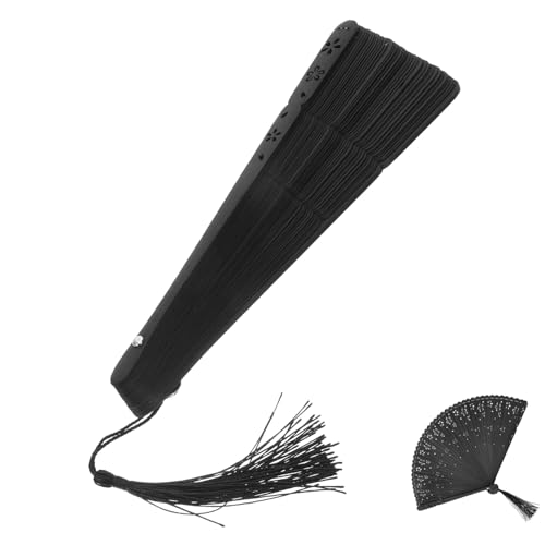 GRADENEVE Handlicher Faltbarer Seidenholz Handfächer mit Orientalischem Design Leicht zu Öffnen Langlebig und Elegant für Tanz Party Fotografie und Sommerkühlung von GRADENEVE