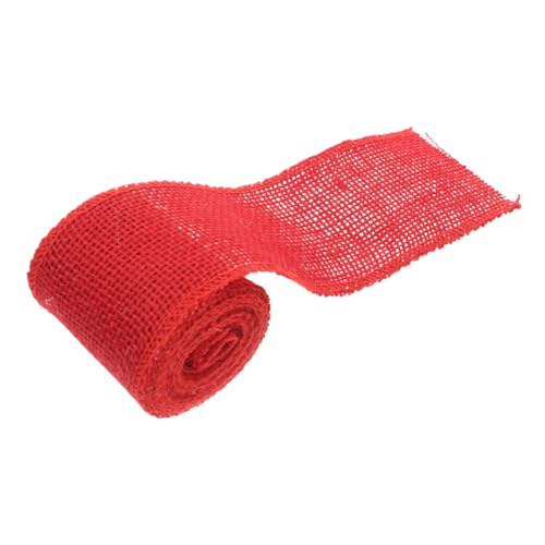 GRADENEVE Weihnachtsdekorationsstoffrolle Rotes Sackleinen Weihnachtsgeschenkband Rotes Juteband Weihnachtsschleifen Und Bänder Farbiges Juteband Weihnachtsband von GRADENEVE