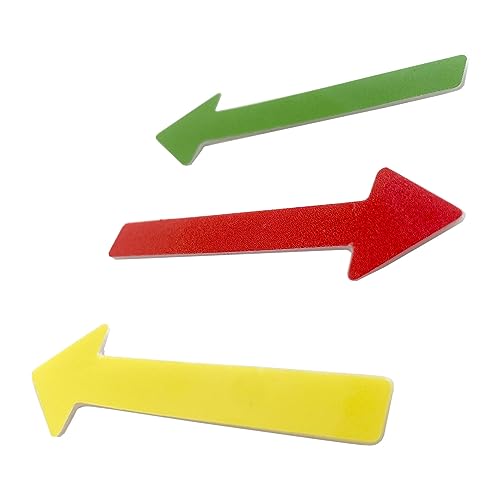 GRAFBURG - Bunte wiederverwendbare Pfeile (Aufkleber) / Klebepfeile - 15 Stück - 6 cm lang - Farben: rot - gelb - grün > perfekt für nicht magnetische Untergründe von GRAFBURG