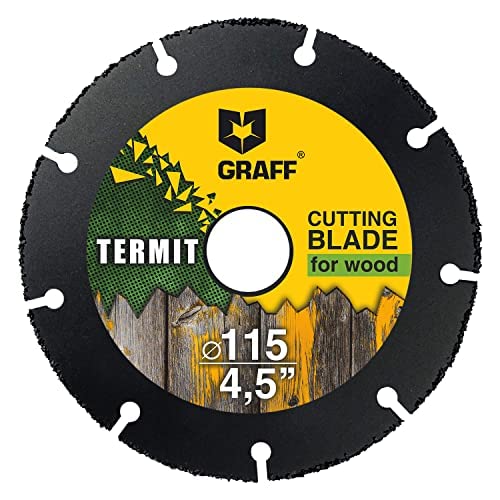 GRAFF Termit 115 mm Schneidscheibe für Holz und Kunststoff, laminiertes Holz - Carbide Multi Wheel für Winkelschleifer - Schneidscheibe Holz 115 mm GRAFF Termit 115 mm Schneidscheibe für Holz und Kunststoff, laminiertes Holz - Carbide Multi Wheel für Winkelschleifer - Schneidscheibe Holz 115 mm von GRAFF