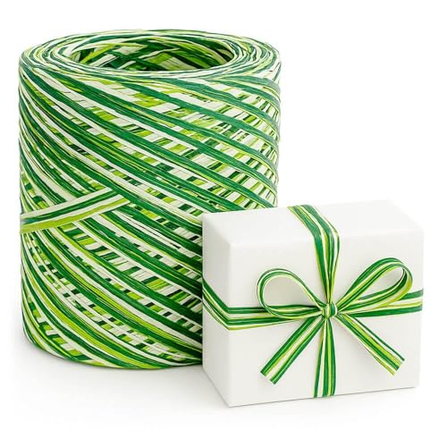 Dreifarbiges Bastband, Pistazie, Gras, Weiß, für Geschenke und Veranstaltungen, ideal zum Dekorieren und Personalisieren von Geschenken, Kunsthandwerk und Floristik, Rollen mit 10 oder 200 Metern Dreifarbiges Bastband, Pistazie, Gras, Weiß, für Geschenke und Veranstaltungen, ideal zum Dekorieren und Personalisieren von Geschenken, Kunsthandwerk und Floristik, Rollen mit 10 oder 200 Metern von GRAN VELADA