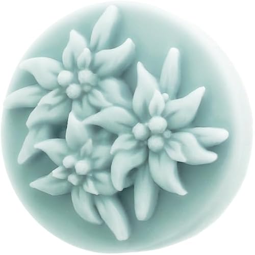 Edelweiss-Blumenform aus Silikon für Seifen und Bastelarbeiten, einfach zu bedienen, robust und flexibel, inklusive 3 geprägten Blumen, 6,5 cm x 2 cm von GRAN VELADA