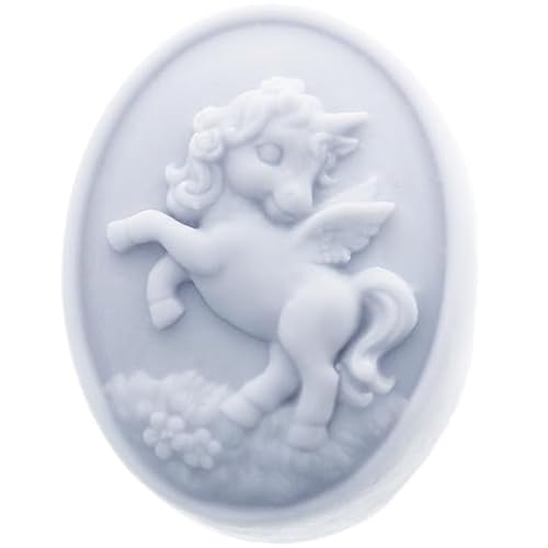 Einhorn-Silikonform für Seifen und Bastelarbeiten, oval 8 x 5,7 x 2,5 cm, robust, antihaftbeschichtet und flexibel, einfach und spektakuläres Ergebnis von GRAN VELADA