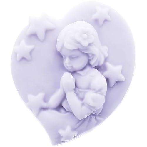 Gebetliches Kommunion-Mädchen-Herzform, Seifen-Form, Bastelform, robust und flexibel, aus Silikon, ideal als Geschenk zur Kommunion. von GRAN VELADA