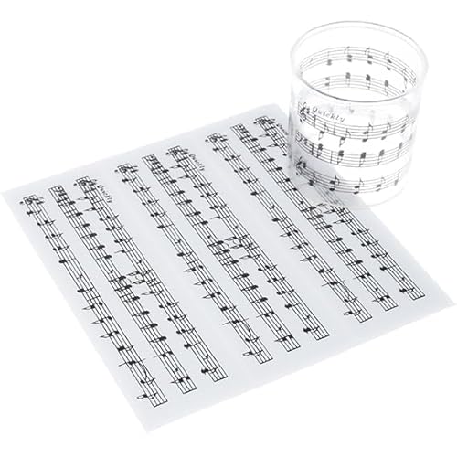 Gran VELADA Kerzengläser mit Musiknoten, Polycarbonat, dekorative Vinyl, ideal zur Herstellung von Kerzen, 100 ml, 10 Stück 100 ml - Pack de 10 von GRAN VELADA