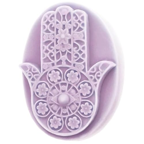 Hand der Fatima Seifenform | Antihaft-Silikon, robust, ovale Form mit Reliefdetails, ideal für die Herstellung personalisierter Seifen | Maße 7,3 x 5,3 x 2 cm von GRAN VELADA