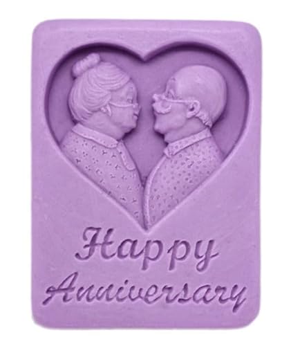 Happy Anniversary Silikonform, rechteckig, zum Jahrestag, einfach zu bedienen, robust und antihaftbeschichtet, bequem zu handhaben, zum Basteln, 5,5 x 7,5 x 2 cm von GRAN VELADA
