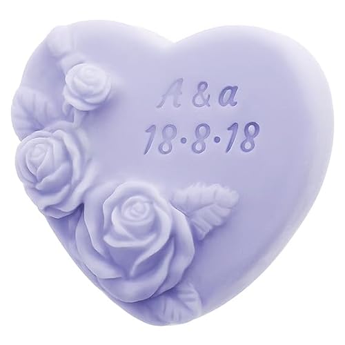 Herzform mit Rosen zur Personalisierung | Ideal für Seifen als Hochzeitsgeschenk | Silikon mit Prägung | Maße 7 x 7 x 1,5 cm von GRAN VELADA