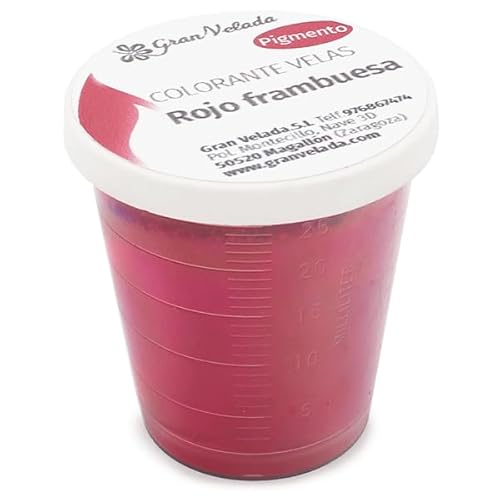 Kerzenfarbe in Pulverform, Himbeerrot, hohe Ergiebigkeit, für lebendige und langlebige Kerzen, professionelle Verwendung, kein Verschmieren oder Verstopfen des Dochts, 30 ml Kerzenfarbe in Pulverform, Himbeerrot, hohe Ergiebigkeit, für lebendige und langlebige Kerzen, professionelle Verwendung, kein Verschmieren oder Verstopfen des Dochts, 30 ml von GRAN VELADA