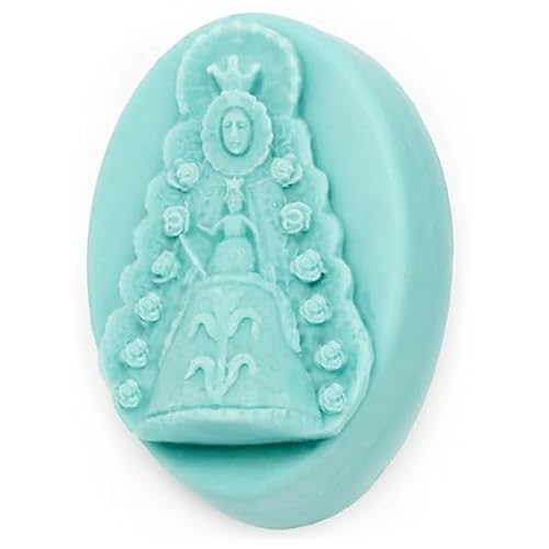 Ovale Form Jungfrau von Tau, ideal für handgefertigte Seifen, religiöse Souvenirs, antihaftbeschichtet und robust, Maße 7 x 5 x 2 cm von GRAN VELADA
