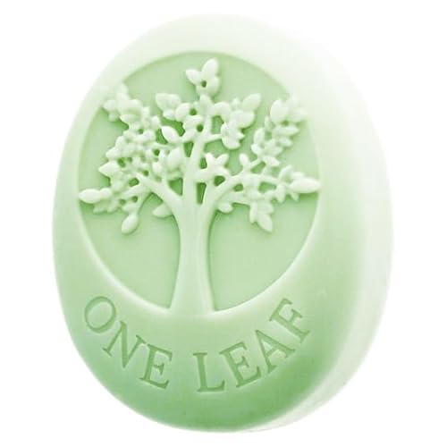 Ovale Silikonform für Handseife mit Lindenbaum-Design, 8 x 6,3 cm, flexibel und antihaftbeschichtet, ideal für selbstgemachte Seifen von GRAN VELADA