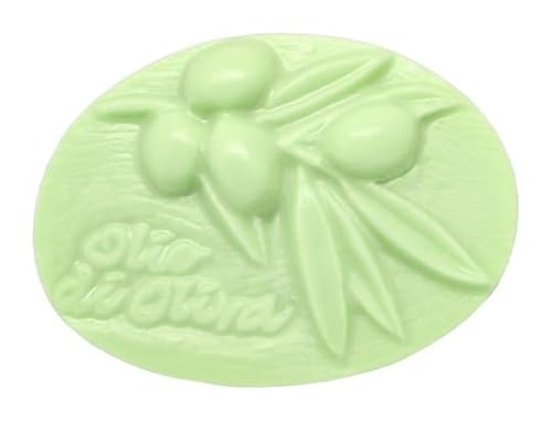 Ovale Silikonform für Seife mit Olivenöl-Design, robust und antihaftbeschichtet, 8 x 6 x 2,5 cm, einfach zu bedienen, zur Herstellung personalisierter Seifen von GRAN VELADA