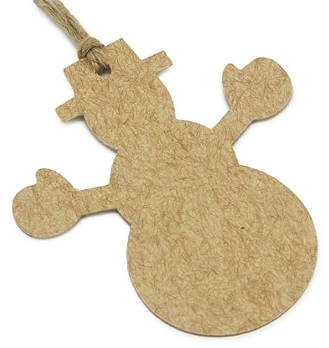 Packung mit 10 Anhängern, Schneemann, 5,8 x 3 cm, Weihnachtsschmuck, Karton mit Kordel für Geschenke und Baum von GRAN VELADA