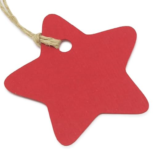 Packung mit 12 Etiketten aus Karton mit Sternen | Personalisieren Sie Geschenke mit originellen Widmungen, Namen und Sätzen | inklusive Schnur zum Befestigen | 4,5 x 4,5 cm von GRAN VELADA