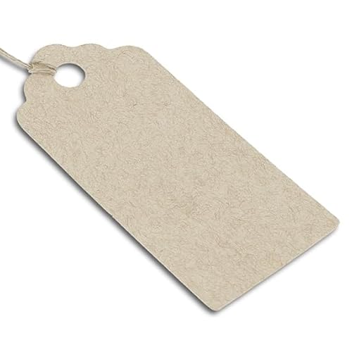 Packung mit 12 rechteckigen Etiketten, 9 x 4 cm, aus Karton, personalisieren Sie Ihre Geschenke mit Stil und Schnüren, ideal für Details und Geschenke von GRAN VELADA