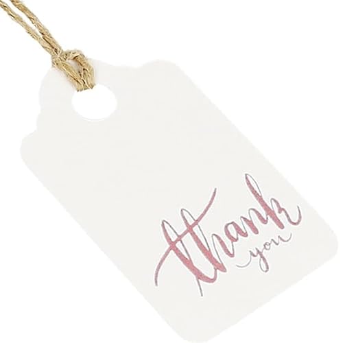 Pappetiketten Thank You Rosa 0, ideal zur Personalisierung von Geschenken, inklusive Schnur, 2,9 x 5 cm, wirtschaftlich von GRAN VELADA