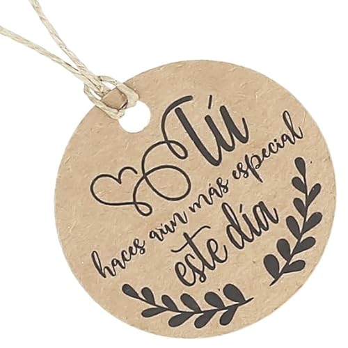 Runde Pappetiketten machen Sie diesen Tag zu etwas Besonderem, 0 Stück, 4 cm, schönes Design, modern und elegant, ideal zum Personalisieren von Geschenken von GRAN VELADA