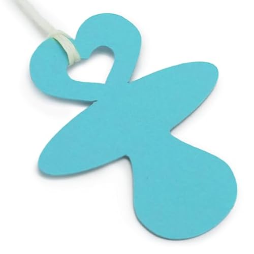Schnuller-Geschenk-Etiketten: Packung mit 12 personalisierbaren Etiketten | Ideal für Details | einfach anzuziehen | Karton | 5 x 6 cm | Schnur im Lieferumfang enthalten von GRAN VELADA