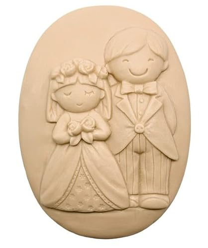 Seifenform aus Silikon: Romantische Braut und Bräutigam am Altar – robust und einfach zu bedienen, ideal für Hochzeitsgeschenke, Maße 5,5 x 7,5 x 2,5 cm. von GRAN VELADA