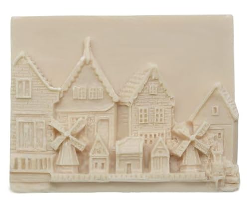 Seifenform mit Windmühlen-Design, ideal für Bastelarbeiten, robustes und flexibles Silikon, Landschaft im Niederland, 5,7 x 7,8 x 1,8 cm von GRAN VELADA