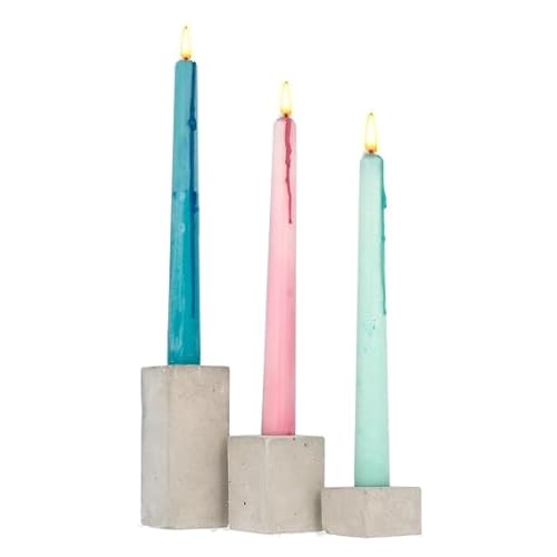 Set mit 3 Silikonformen für Zementkerzen: Modernes minimalistisches Design in 3 Höhen, antihaftbeschichtet und robust, ideal für die Herstellung eigener Kerzenhalter und personalisierter Kerzen von GRAN VELADA