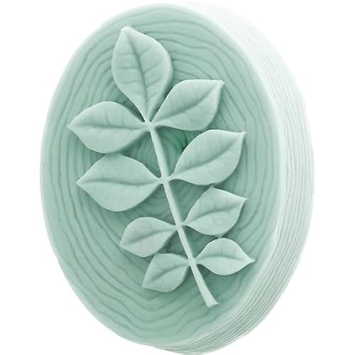 Silikonform Stamm mit Seifenblatt, realistische und dekorative Details, Maße 7,5 x 5,5 x 2,3 cm, natürliche Pflanzen-Thematik, antihaftbeschichtet. von GRAN VELADA