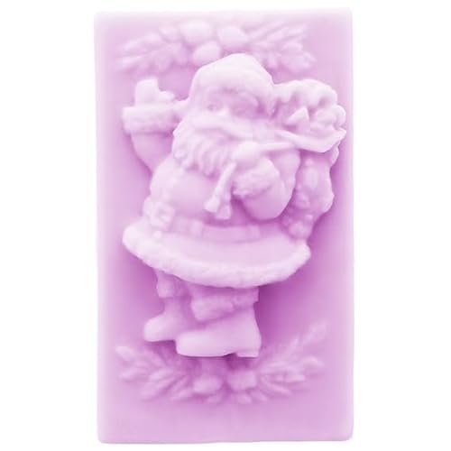 Silikonform Weihnachtsmann mit Geschenken für Seifen: Set mit 2 Formen, antihaftbeschichtet und flexibel, zur Herstellung von personalisierten Weihnachtsseifen, 4,5 x 7,5 x 3 cm von GRAN VELADA