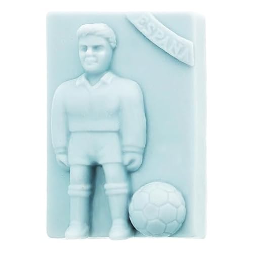 Silikonform für Fußballseife, robust und flexibel, ideal für Bastelarbeiten, Fußballer-Figur, 5,2 x 7,2 x 2,5 cm von GRAN VELADA