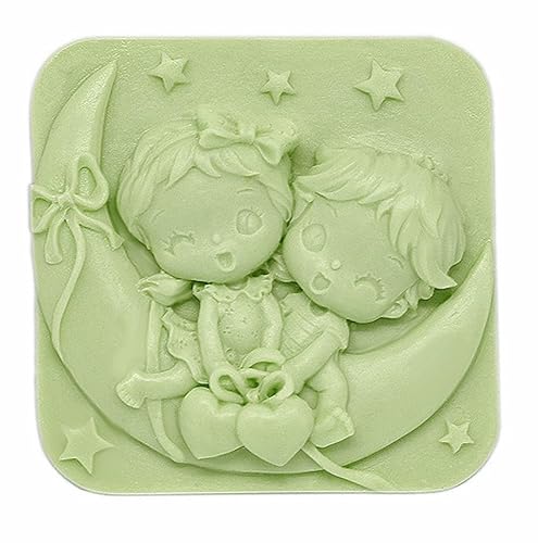 Silikonform für Kinder im Mond, 6,8 x 6,4 x 2,5 cm, robust und flexibel, ideal für Hochzeitsgeschenke, einfach zu verwenden. von GRAN VELADA